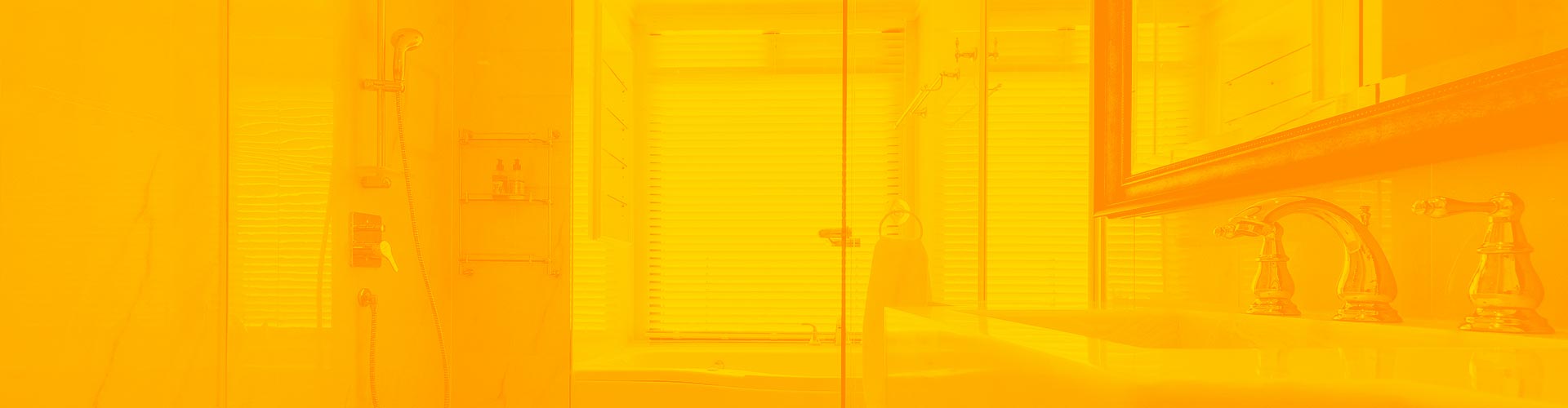 Stylized orange image of a clean bathroom