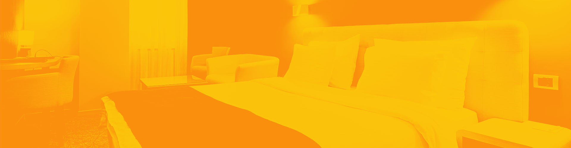 Stylized orange image a clean hotel room